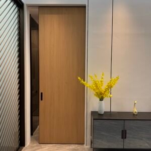 Aluminum-wood hanging sliding door